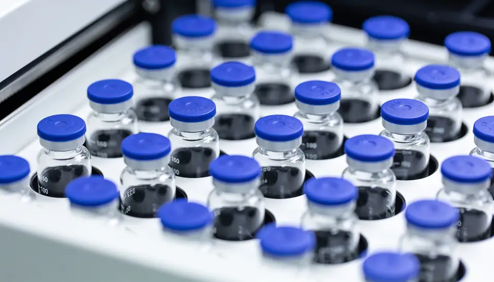 HPLC vials in a quality control laboratory